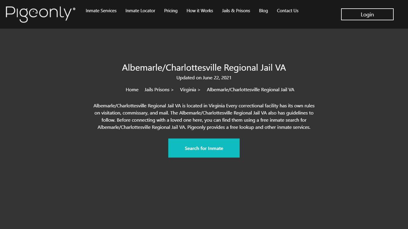 Albemarle/Charlottesville Regional Jail VA Inmate Search ...